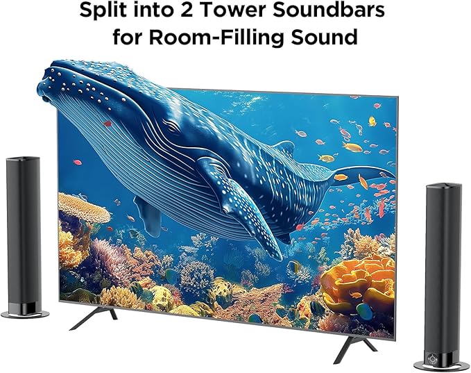 Assistrust KY-2023 Sound Bar – 80W, Bluetooth, ARC, Detachable (Black)